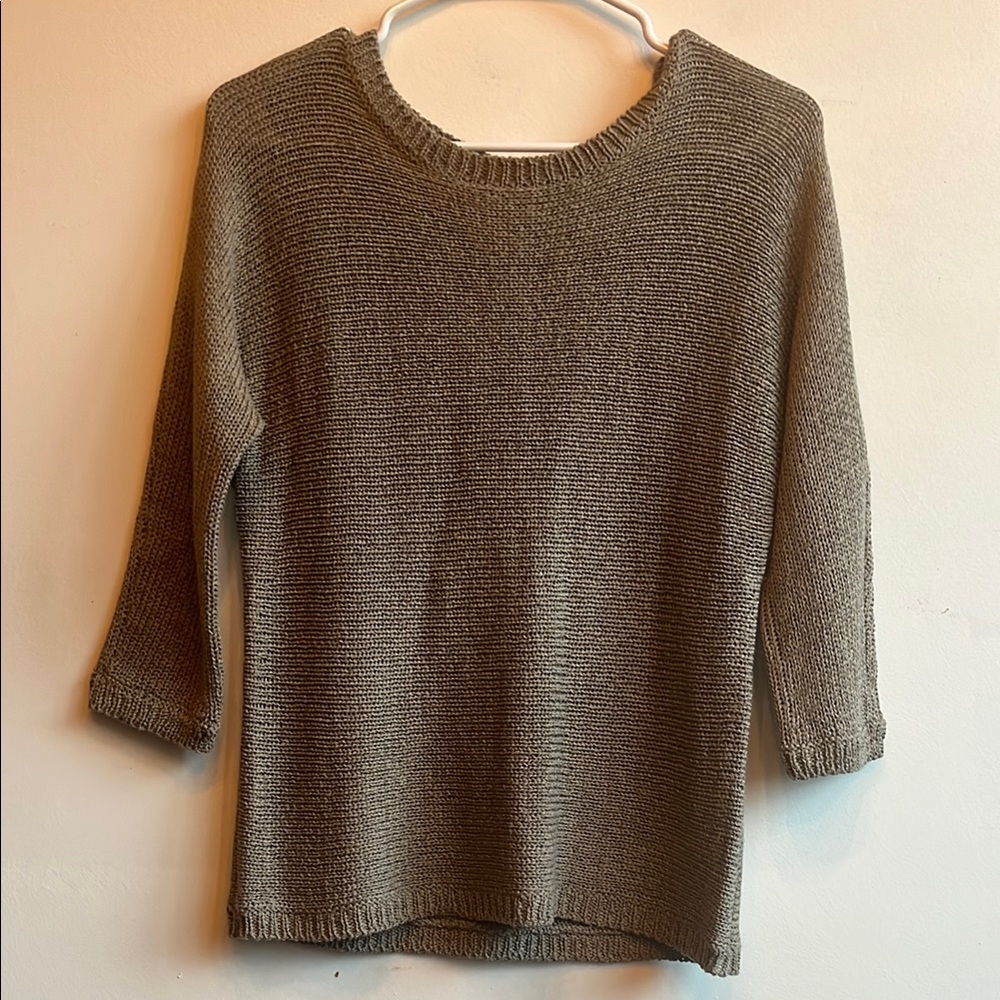 Chico's Taupe Crew Neck Sweater